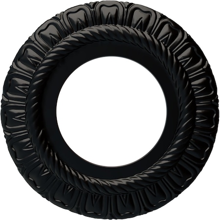 Claremont Ceiling Medallion (Fits Canopies up to 5 5/8"), 9"OD x 4 1/2"ID x 1/2"P, Jet Black